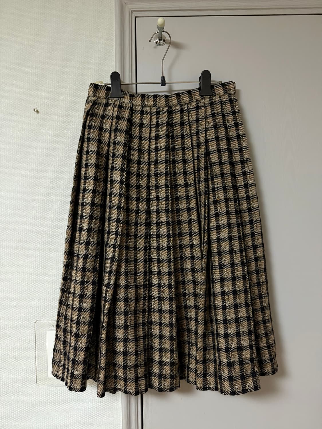 정품) 버버리 울 체크 미디 스커트 상품이미지1