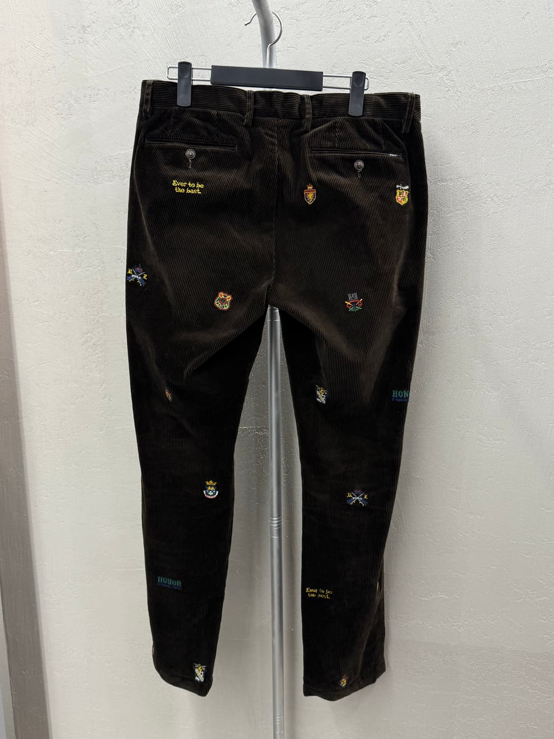 Polo RalphLauren 남성 브라운 코듀로이 자수 팬츠 34 상품이미지4