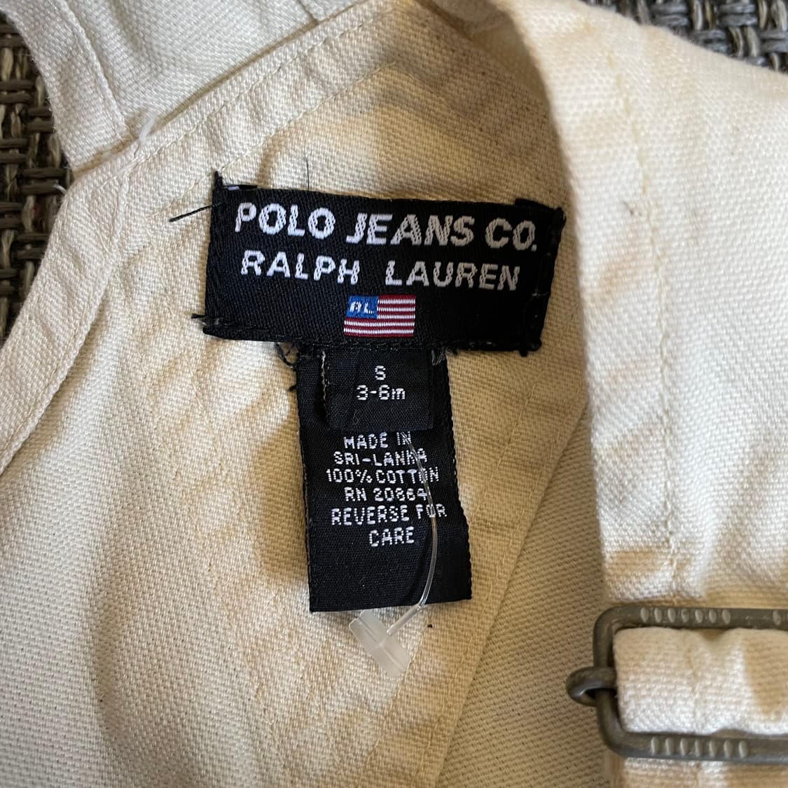 키즈 폴로 진스 베이지 멜빵 바지 S 3-6m 상품이미지6