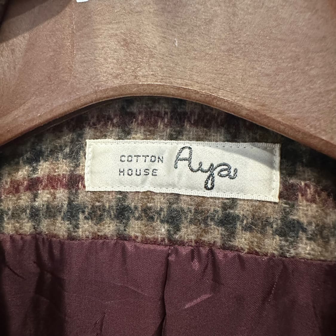 JPN VINTAGE 롱 코트 하운드투스 체크 패턴 투포켓 디테일 브라운 상품이미지5