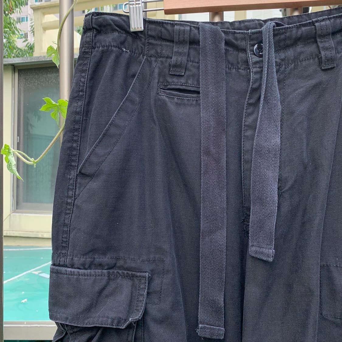 그런지 멀티포켓 카고팬츠 블랙 상품이미지4