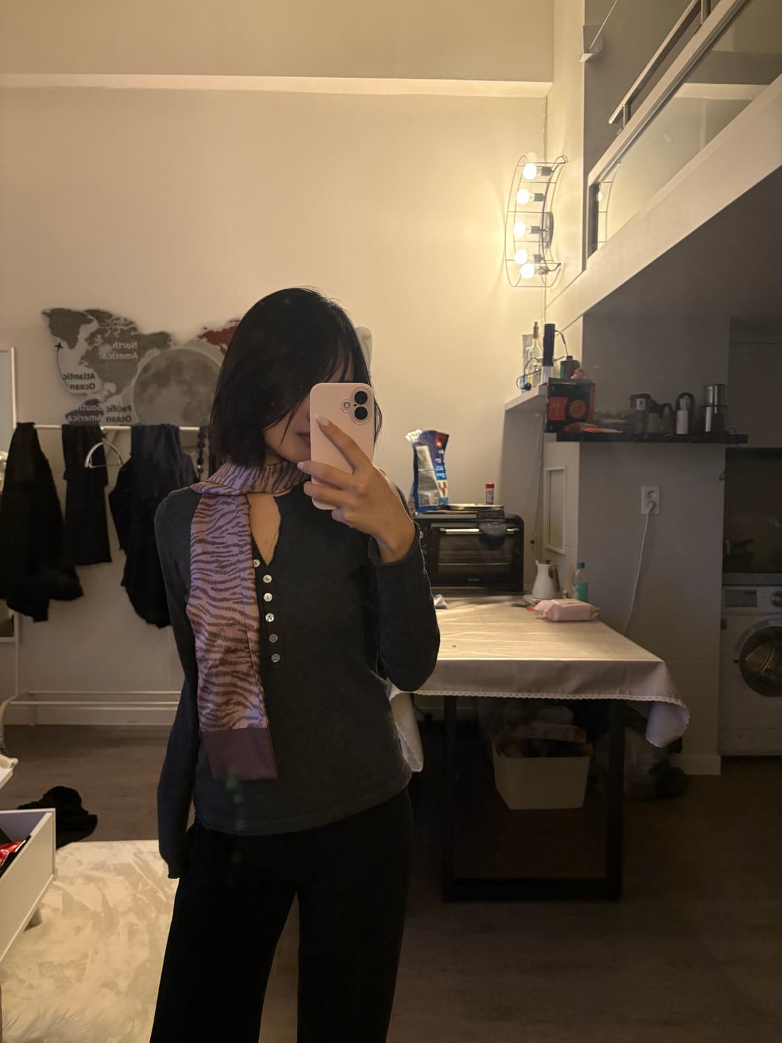 핑크 호피 머플러 상품이미지1