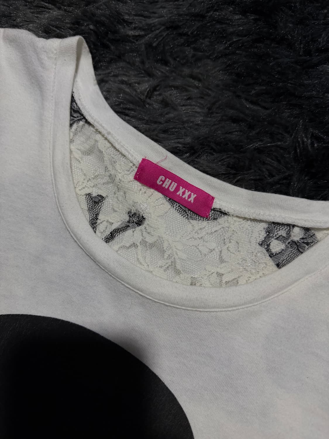  CHU XXX 해골프린팅 등판 절개 반팔 상품이미지2