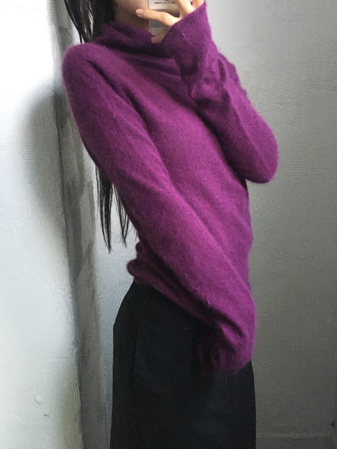 Y’s 요지야마모토 퍼플 터틀넥 니트 상품이미지2