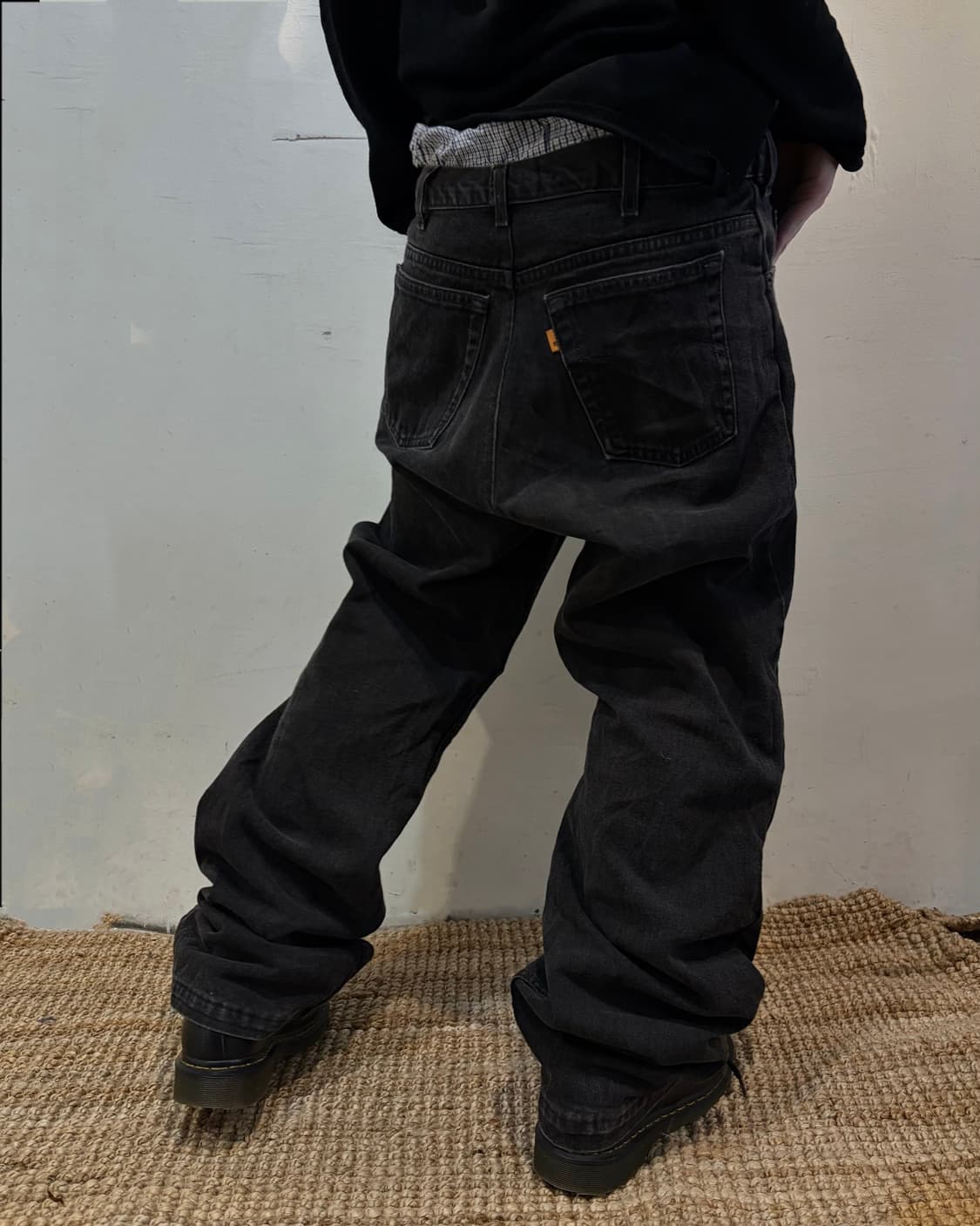 80s LEVIS 501 orange tab black denim pan 상품이미지4