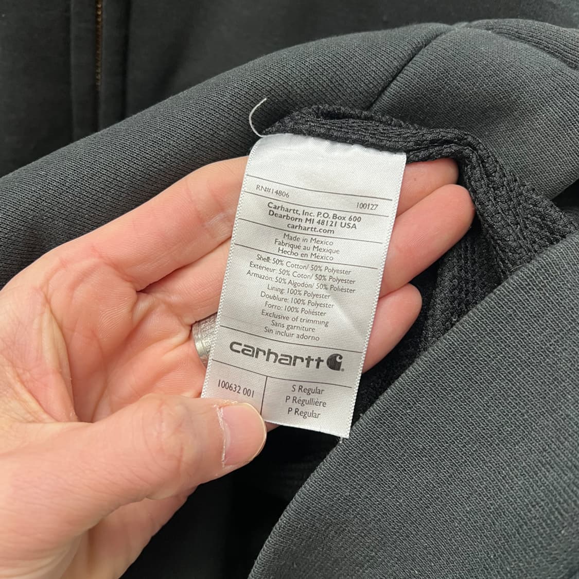 칼하트 써멀 레인디펜더 미드나잇 블랙 헤비 후드 집업 S 상품이미지4