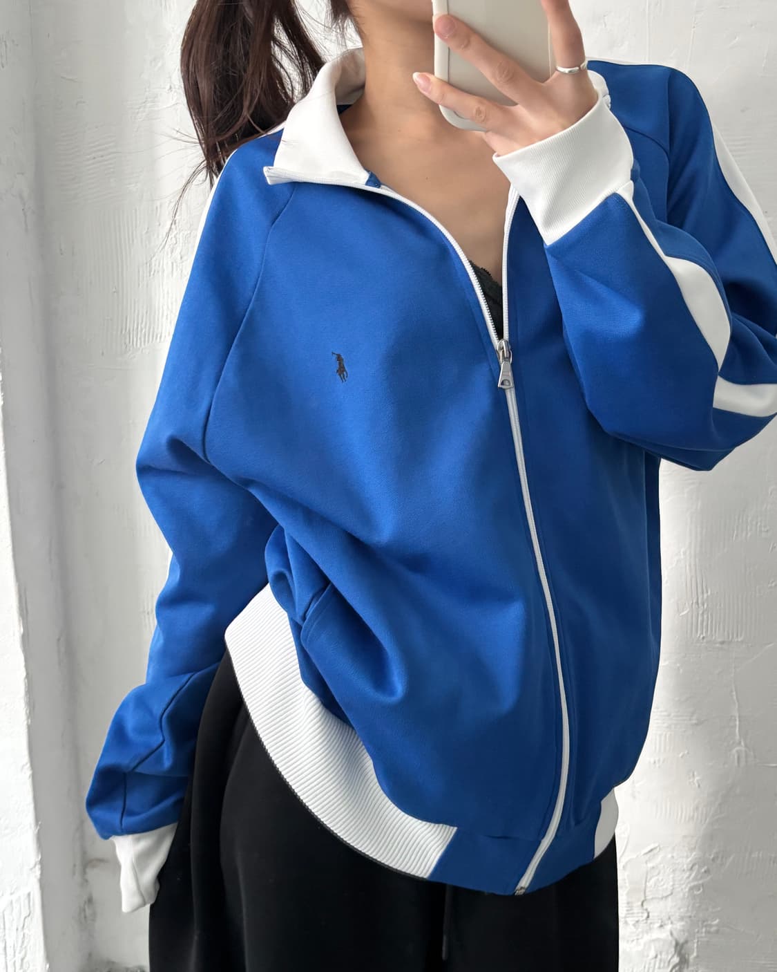 Polo 폴로 랄프로렌 블랙포니 블루컬러 사이드라인 트랙 집업  상품이미지1