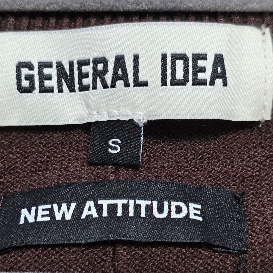 0142 [제너럴아이디어] 브이넥 니트 조끼 브라운 S 상품이미지5