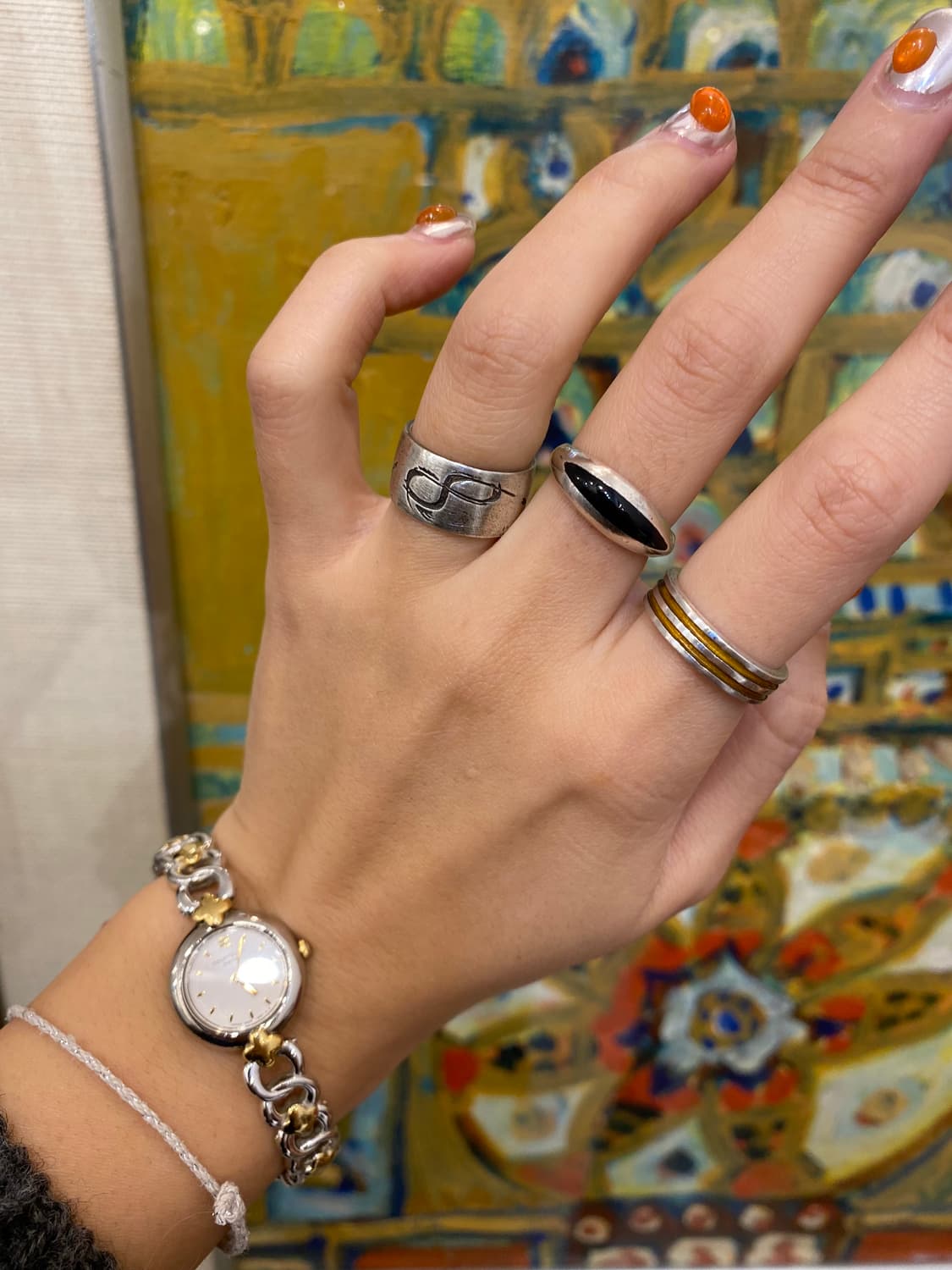 Orange 七寶 925silver ring 상품이미지7