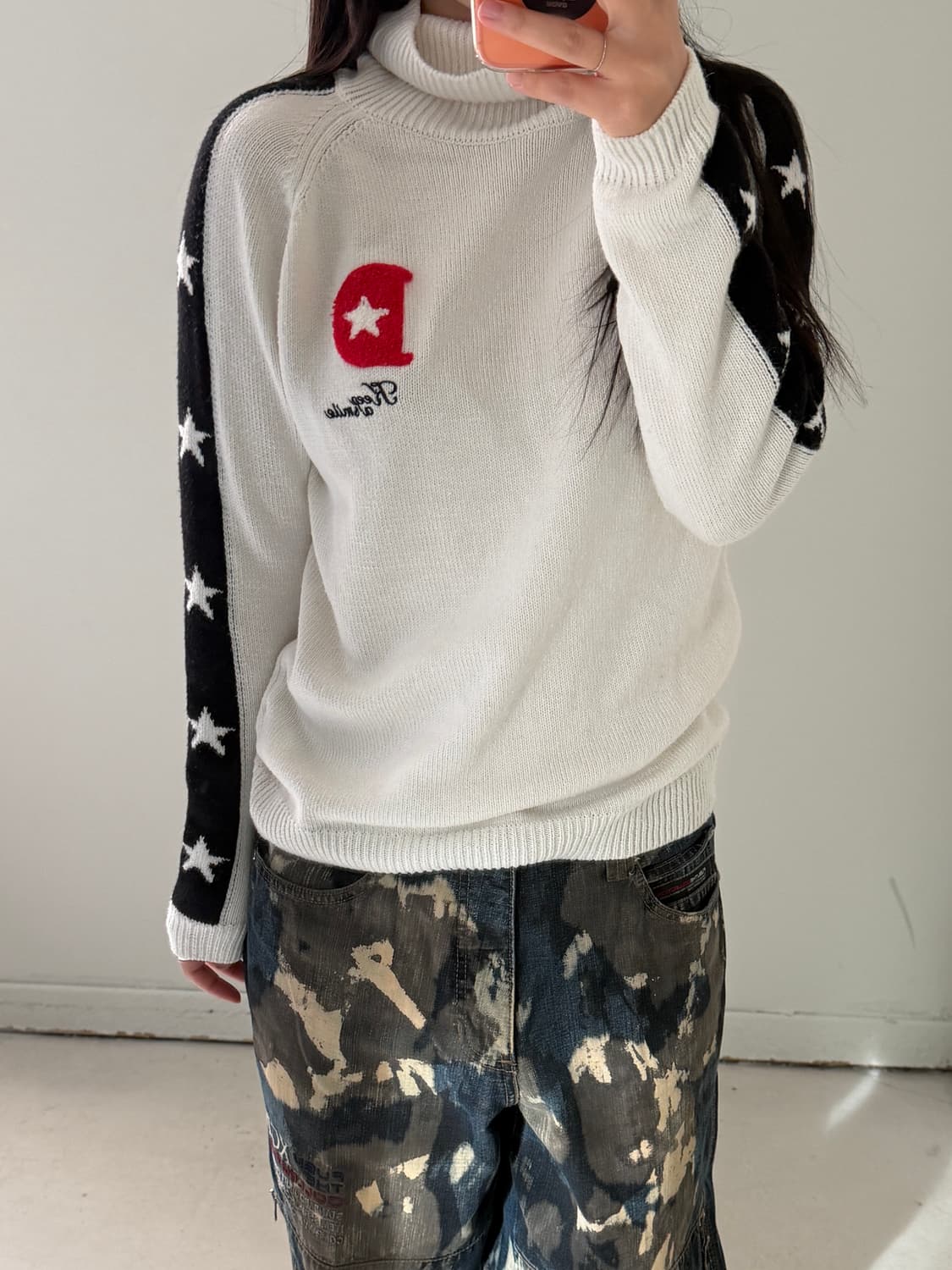 일본빈티지 Delsol 스타 터틀 스웨터 상품이미지2