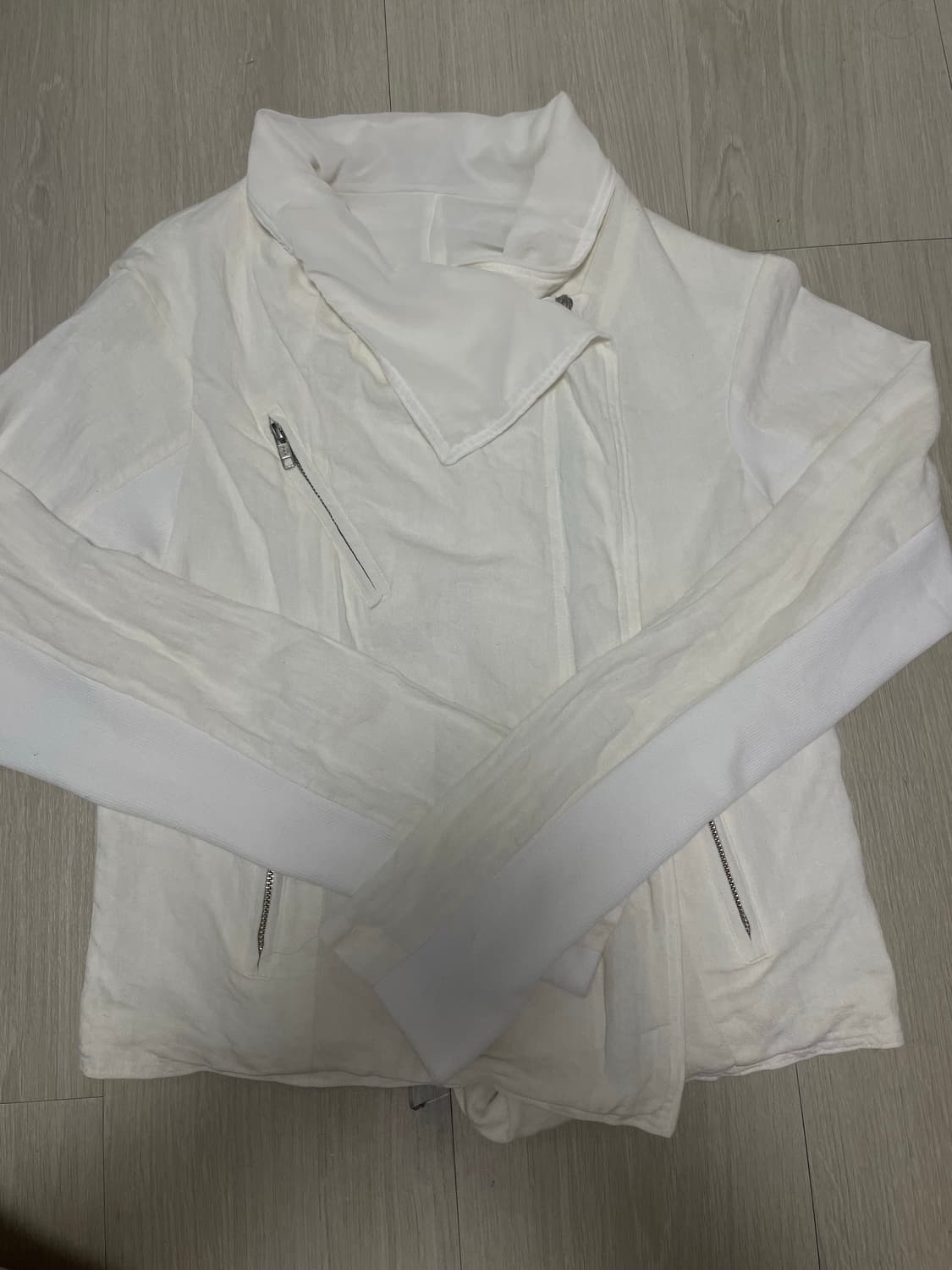 플레어업 바이커 자켓 화이트 2size 상품이미지3