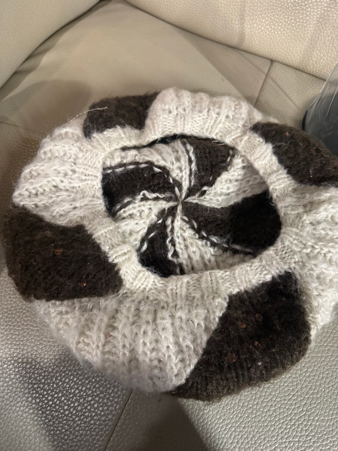 Chocolate & vanilla mix knit beret 상품이미지5