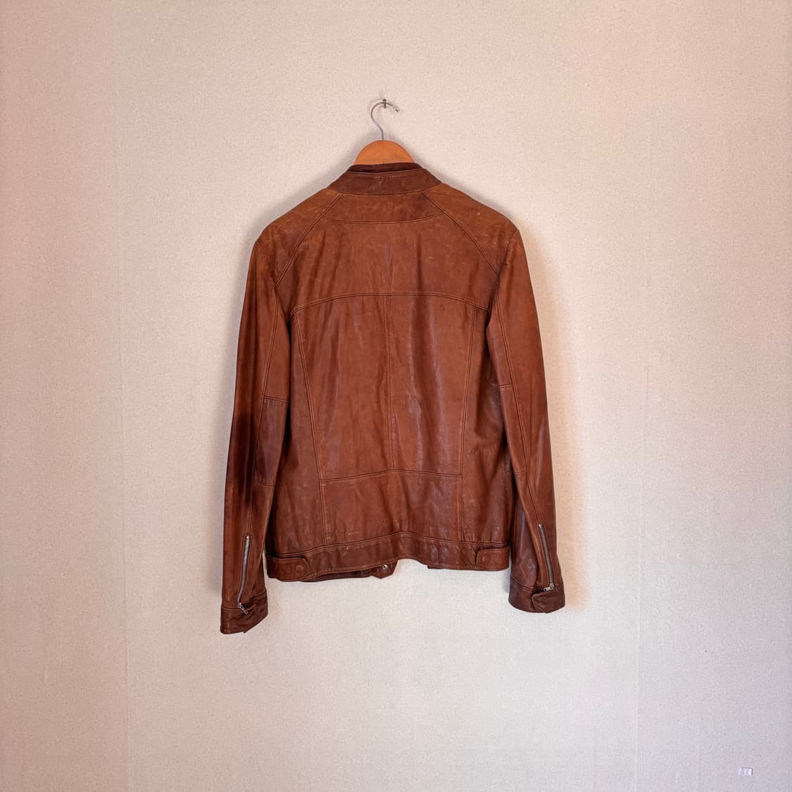 95 양가죽 점퍼 티아이포멘 블루종 지퍼 고장 태닝 집업 상품이미지2