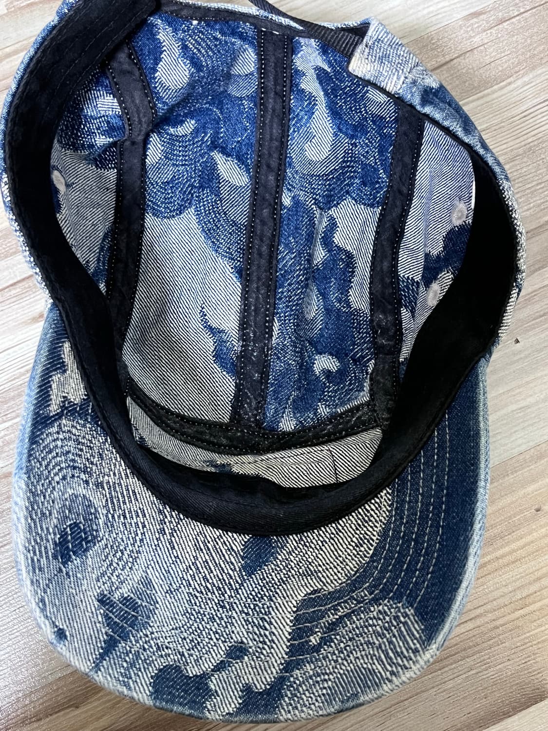 슈프림 플레임 자카드 데님 캠프캡 워시드 인디고 캡 상품이미지3