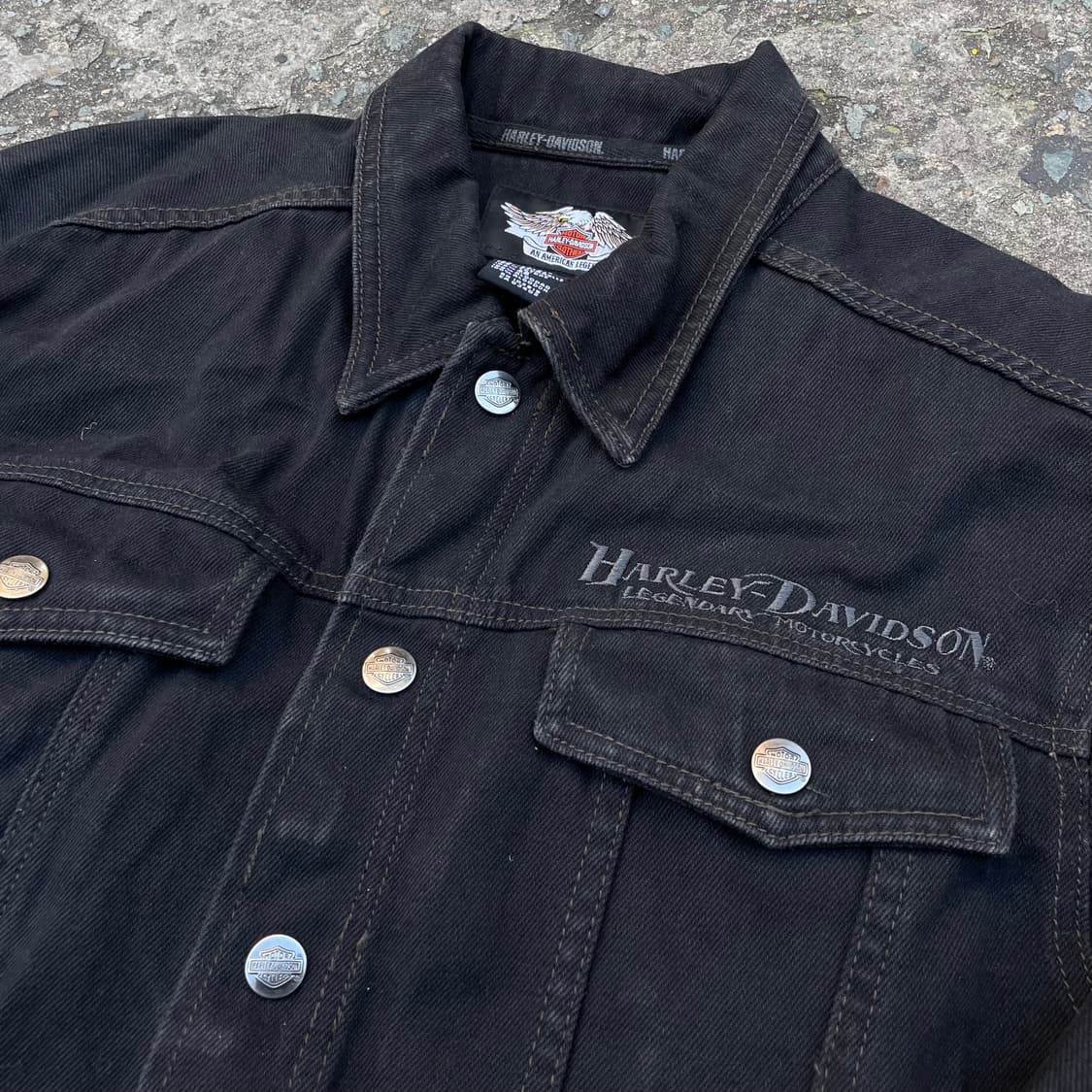 할리데이비슨 빅로고 흑청 데님자켓 상품이미지3