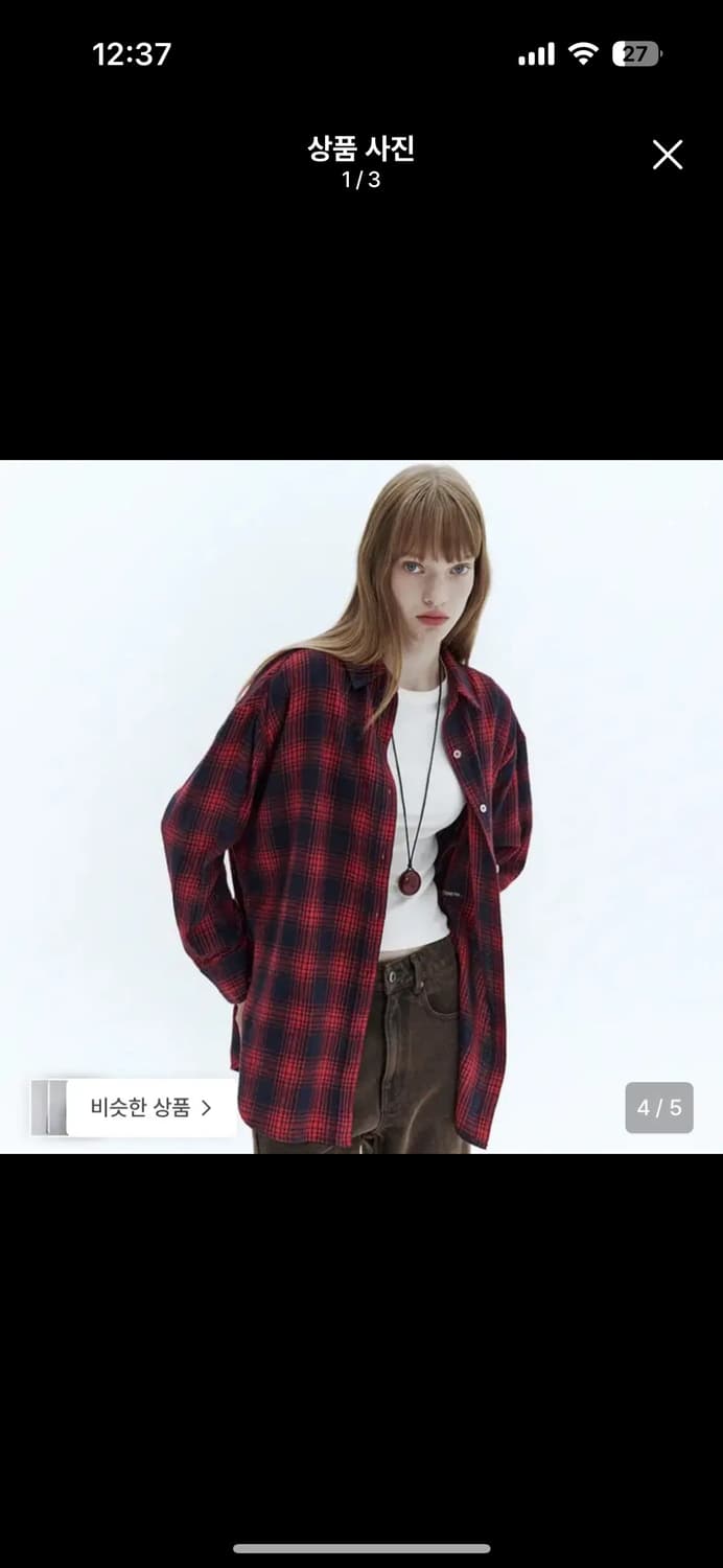 시티브리즈 노리 체크셔츠 레드 상품이미지1