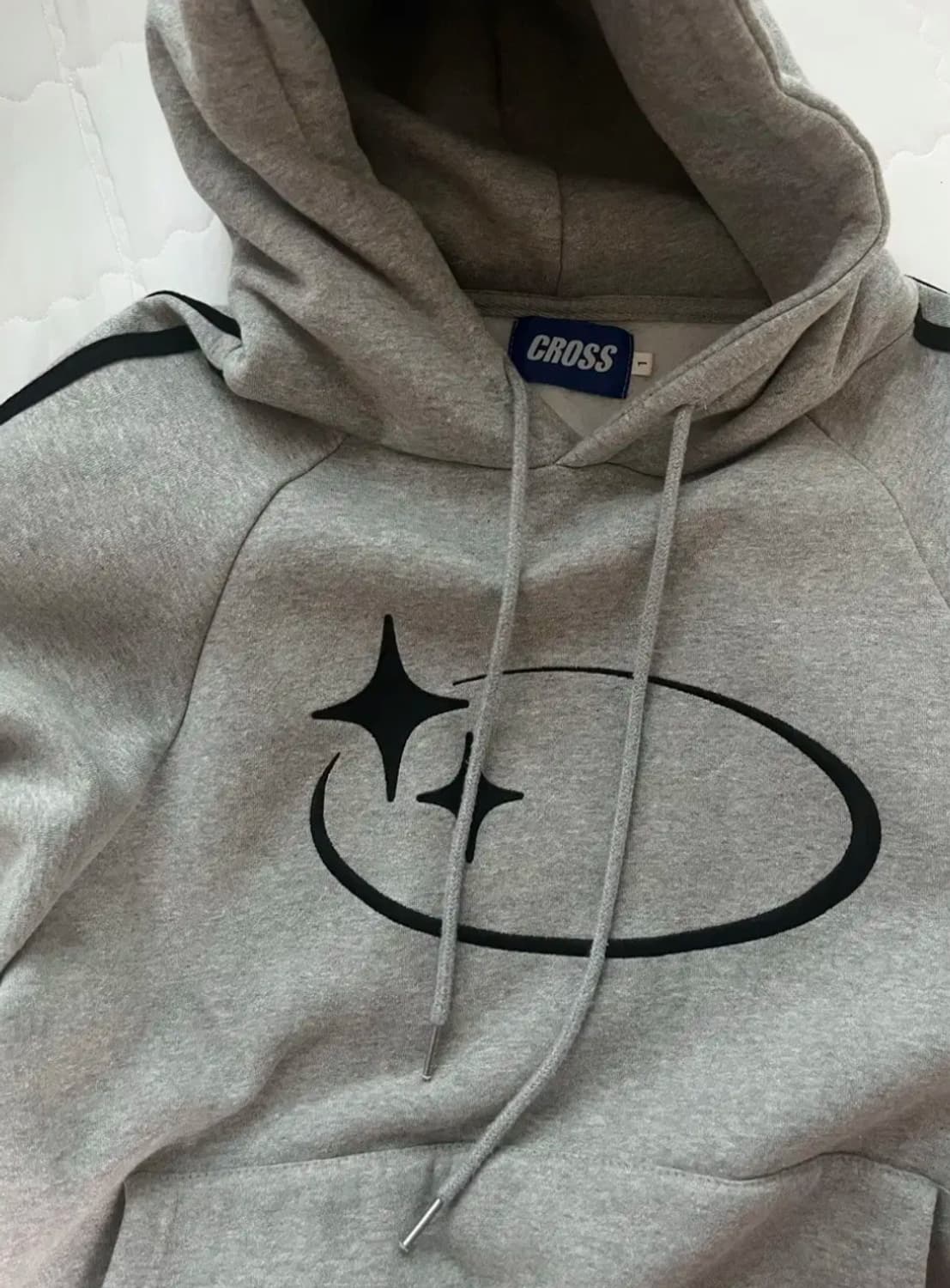 크로스드레슬리 후드티 - 그레이 상품이미지1