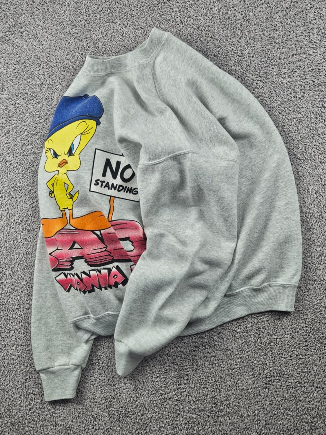 90's USA 루니툰즈 트위티 버드 맨투맨 스웻 셔츠 (L)/10814 상품이미지3