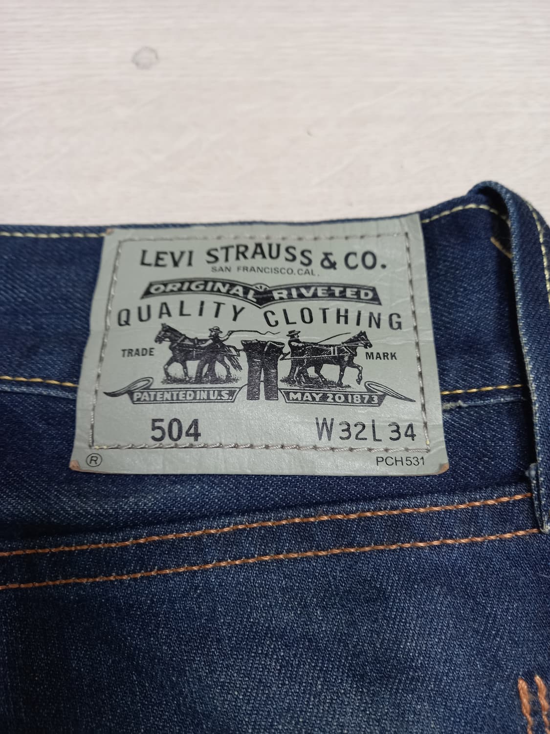 32 리바이스504 워싱 일자진 진청 32-382 상품이미지5