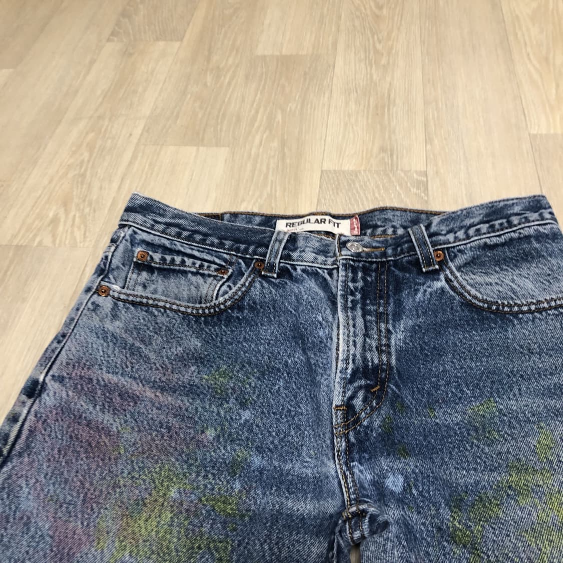 (32) 리바이스 Levi's 505 레귤러핏 페인팅 하드 워싱 데님 상품이미지4