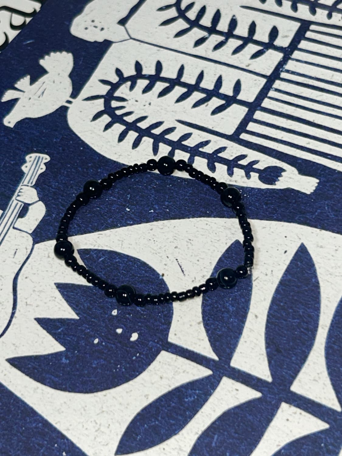 빈티지 비즈 검정 팔찌 / black bracelet 상품이미지2
