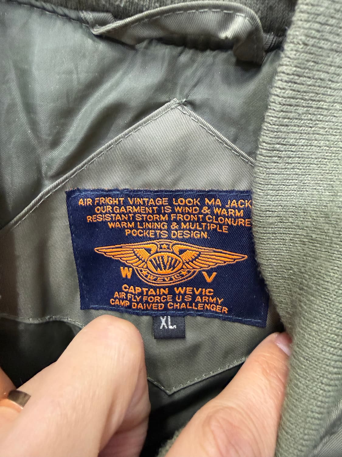 정품) USAIRFORCE 항공 MA-1 자켓 카키 XL 상품이미지6