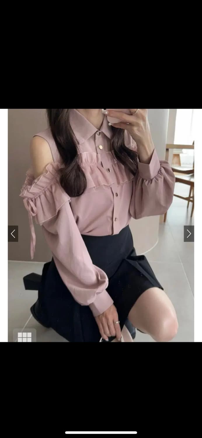 그레일 GRL 블라우스 숄더 오프 프릴 리본 스나계지뢰계에블린미셸잇미 상품이미지3