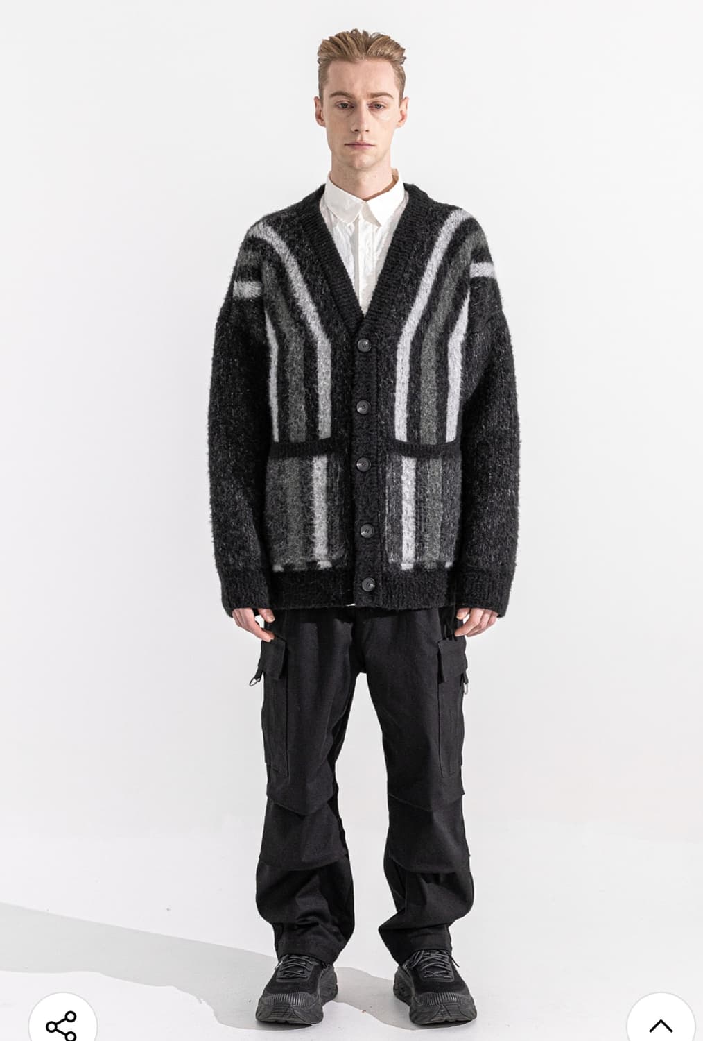 매스노운 스트라이프 울 모헤어 가디건 상품이미지4