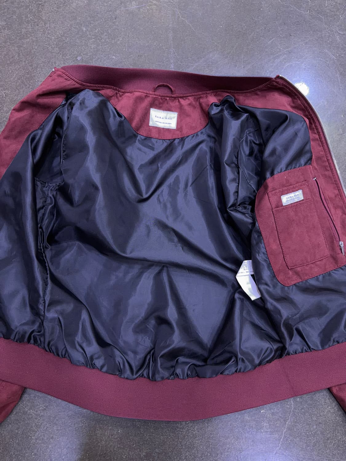 자라 버건디 스웨이드 블루종 자켓 점퍼 L 상품이미지6