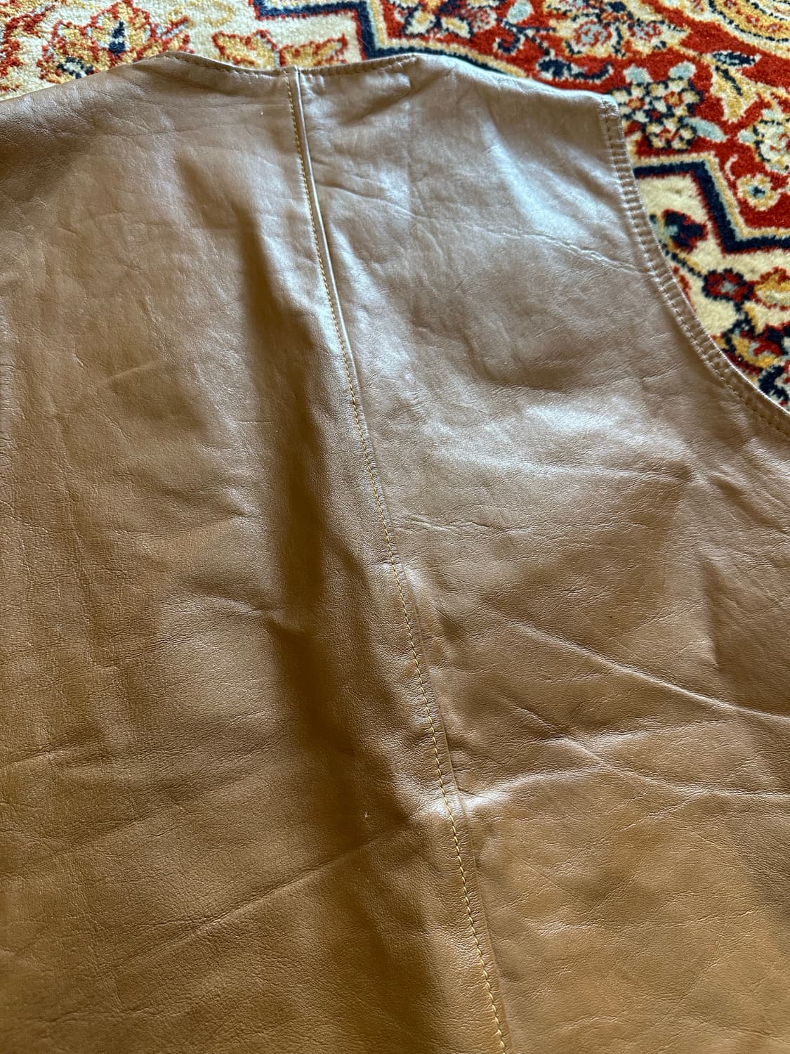 70S Schott Sportswear 카멜 레더 베스트 - M 상품이미지5