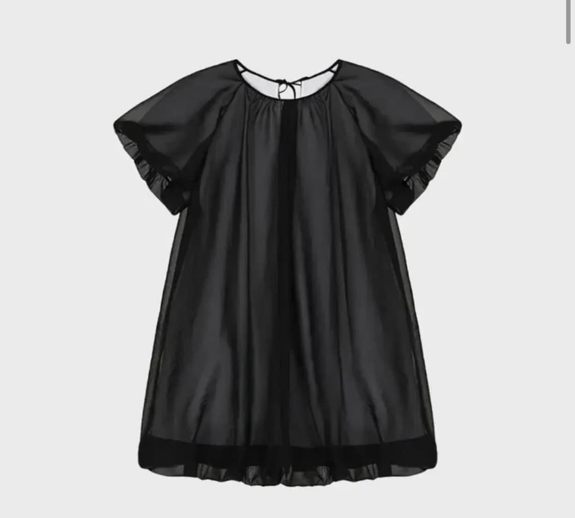 Volume mini dress(sheer black) 상품이미지1
