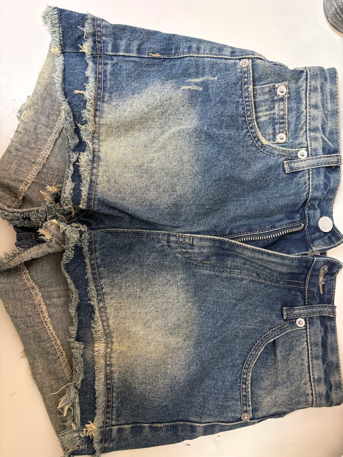 오디너리 홀리데이 프린지 레이어드 데님 쇼츠 상품이미지1