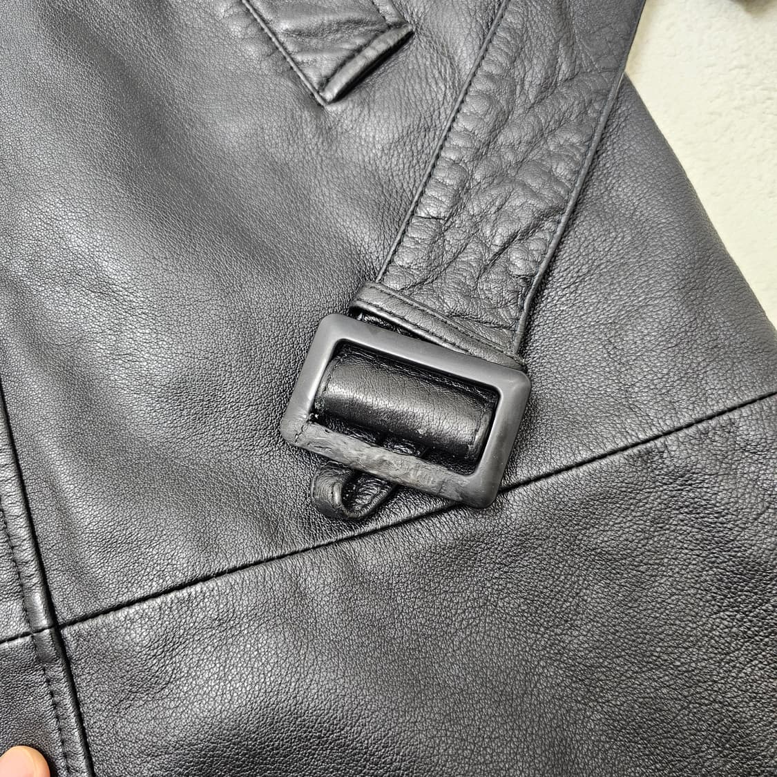 [L] Wind Armor 블랙 양가죽 트렌치 코트 상품이미지4