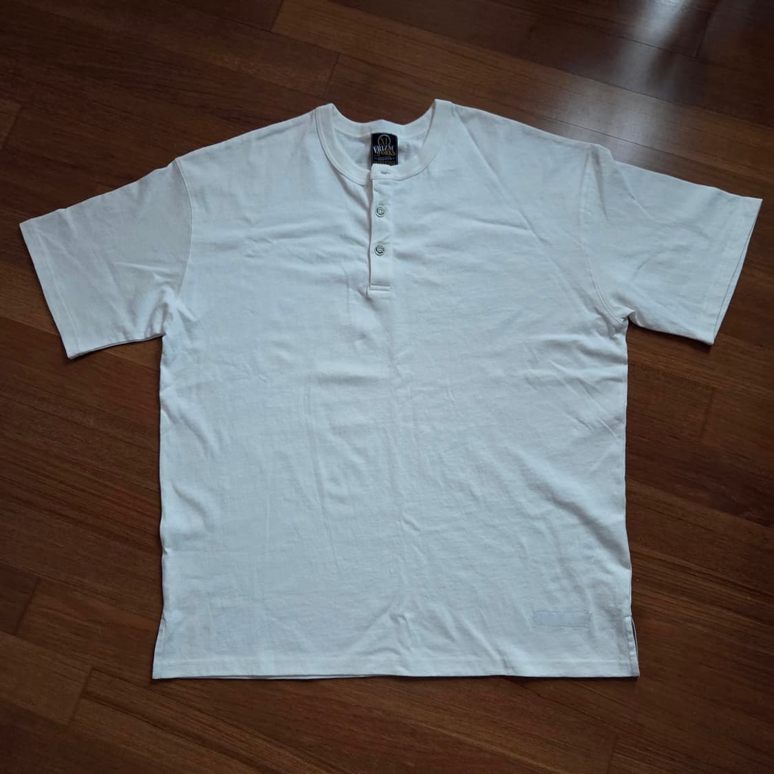 프리즘웍스 솔리드 헨리넥 티 화이트 XL사이즈 상품이미지1