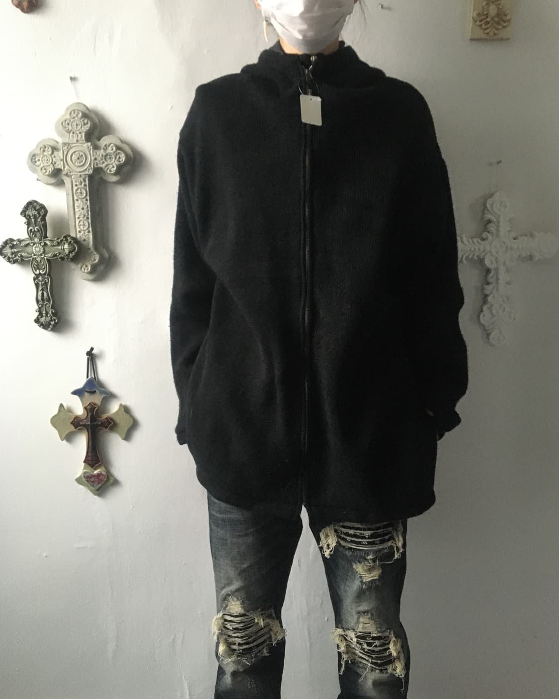 Lettering pattern hood zip up 상품이미지6