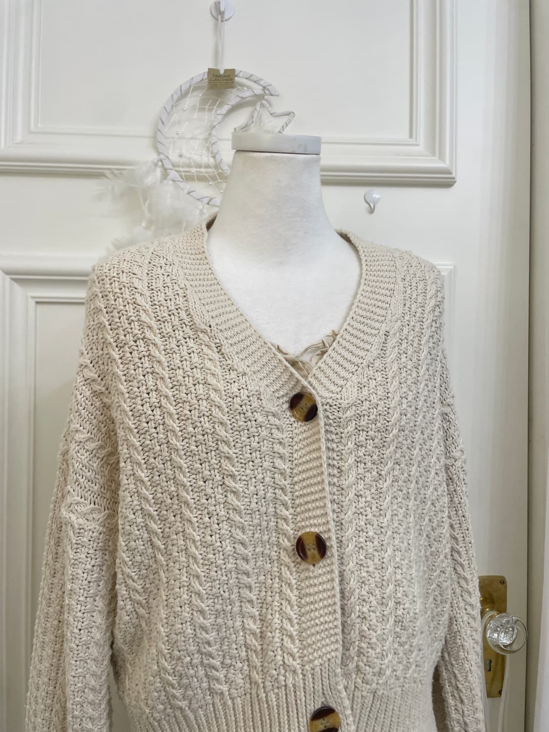 light beige twist over sweater cardigan 상품이미지6