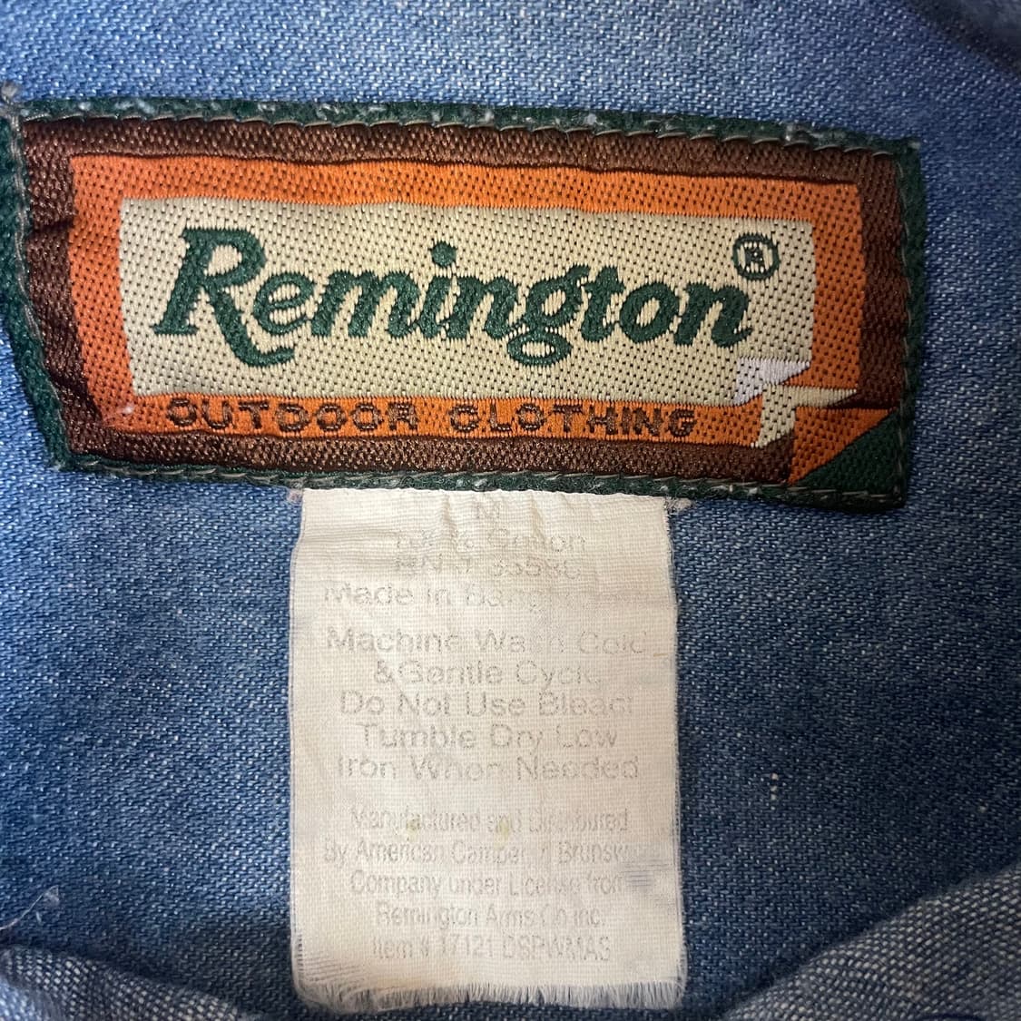 레밍턴 아웃도어 클로딩 웨스턴 원포켓 데님 셔츠 M 상품이미지5