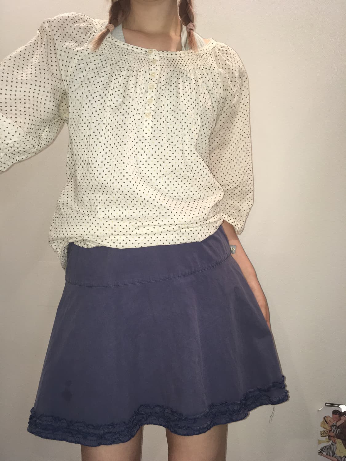 jpn vintage dot mori blouse 상품이미지2