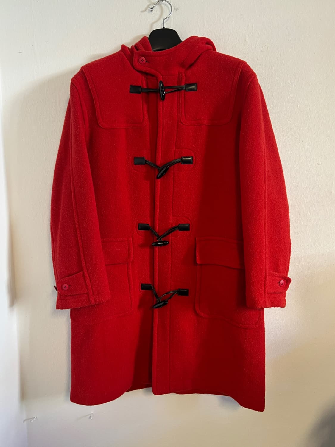 칸사이 Kansai 레드 후드 롱 더플 코트 상품이미지1