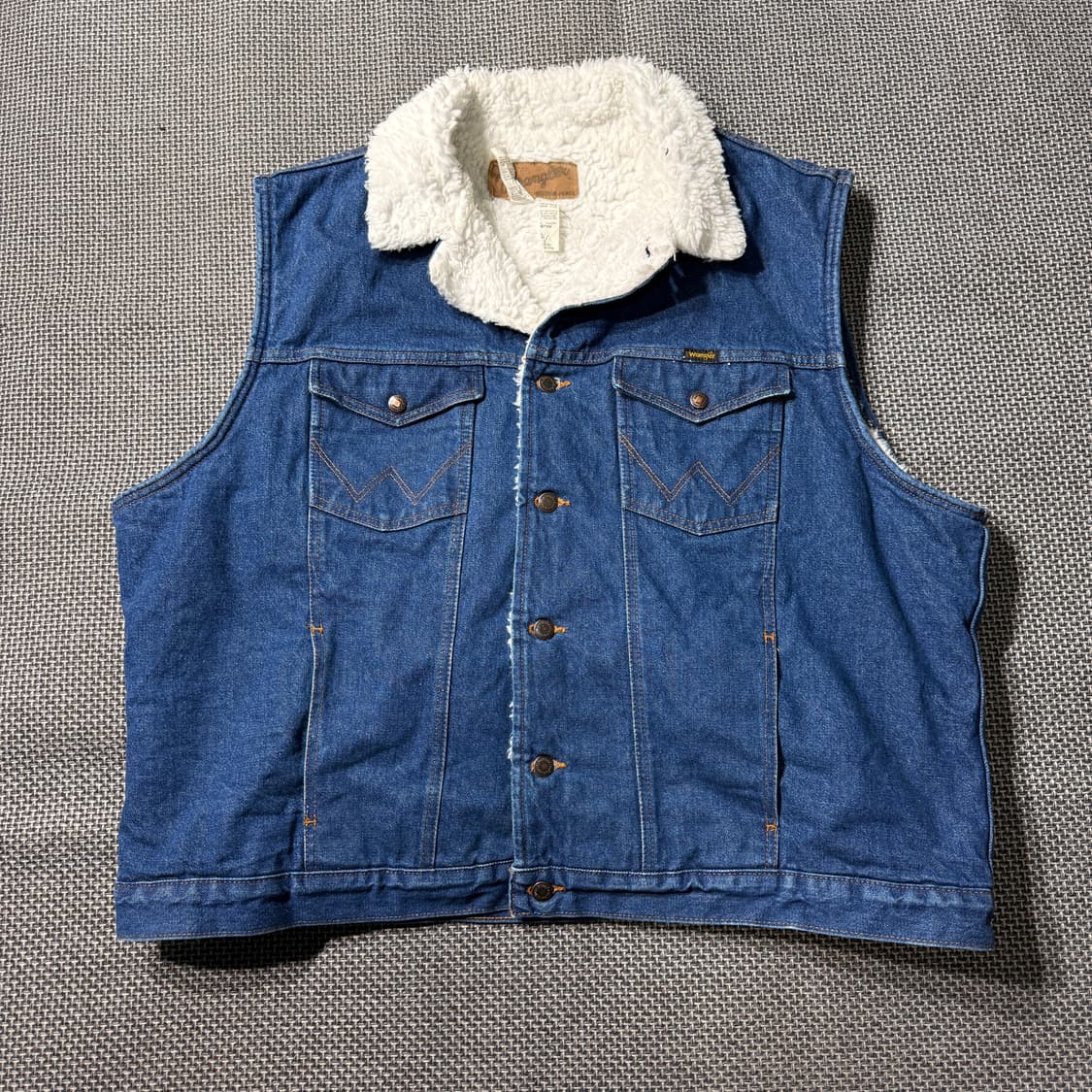 90s USA 랭글러 데님 쉐르파 베스트 (old-8535) 상품이미지1