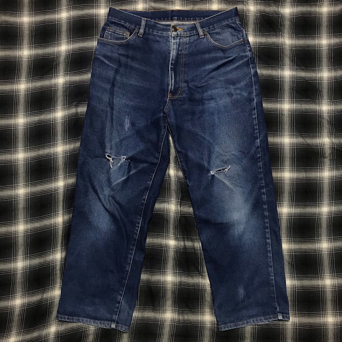 재팬 90s osj 와이드 스트레이트 핏 리얼 페이딩 중청 상품이미지1