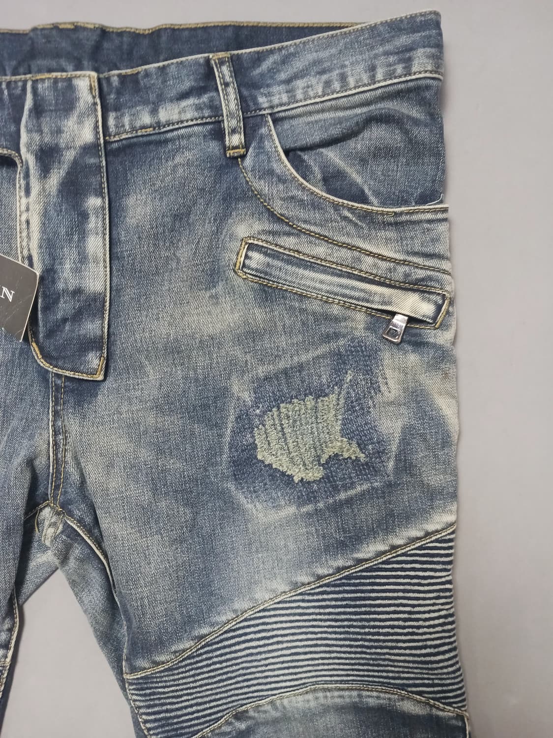 새상품 [36] 발망 스티치덧댐 바이커진 청바지 상품이미지4