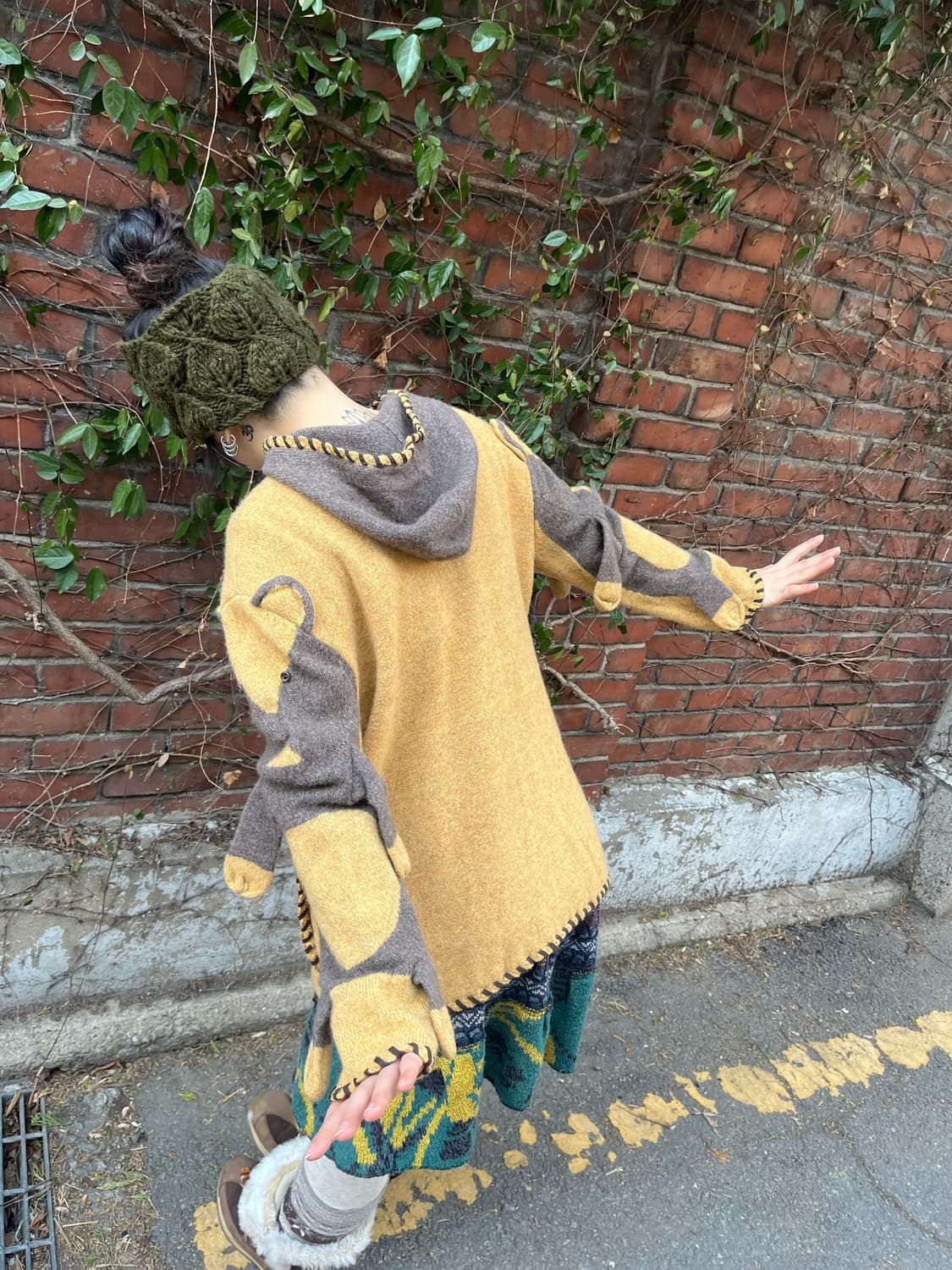 너구리 캐릭터 니트 가디건 상품이미지8