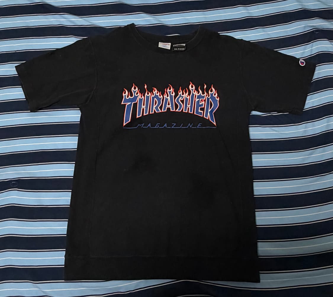 Thrasher Flame Logo Tee on Champion Body 상품이미지1