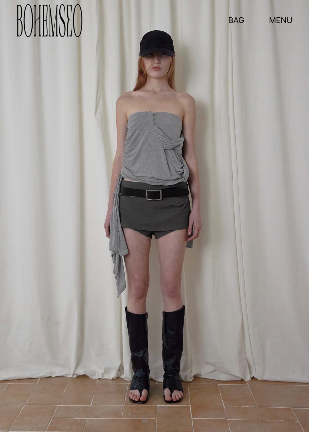 보헤미안서울 26ss 오블리크 스커트 팬츠-새상품 상품이미지5