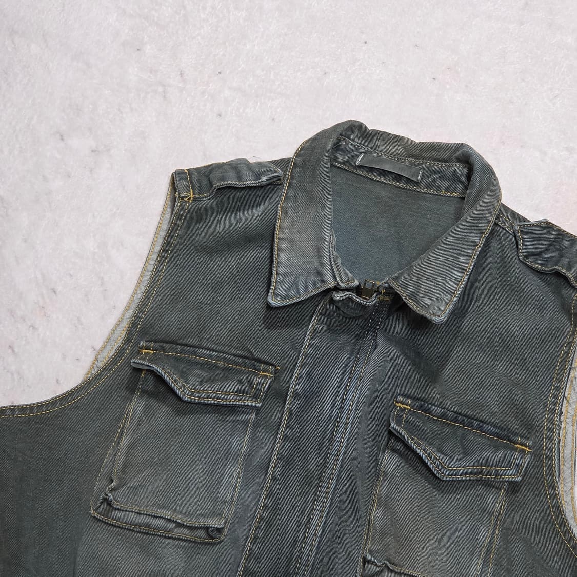 빈티지 투포켓 데님 베스트 상품이미지2