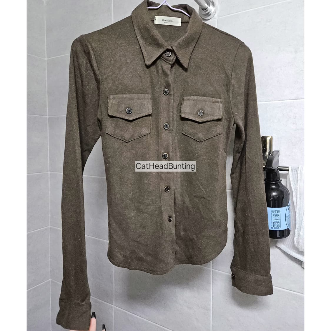 투포켓 슬림핏 코튼 남방셔츠 가디건_카키브라운 상품이미지2