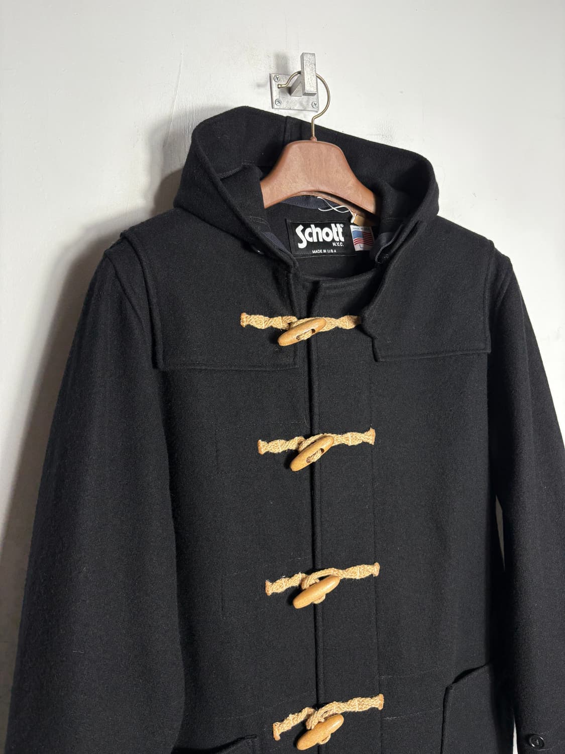 Schott 쇼트 블랙 더플 코트 상품이미지3