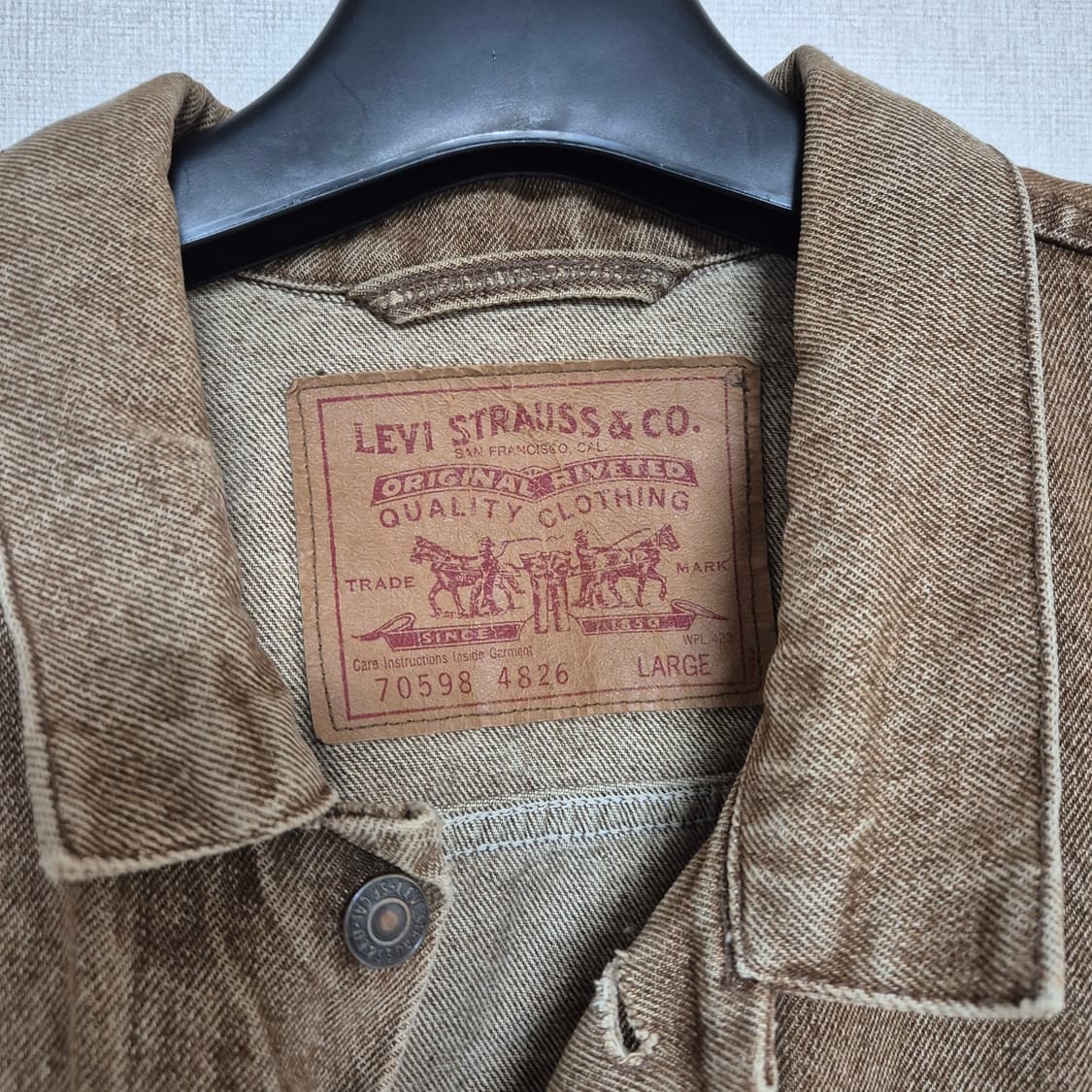 90s 리바이스 Made In USA 70598 브라운 데님자켓 상품이미지4