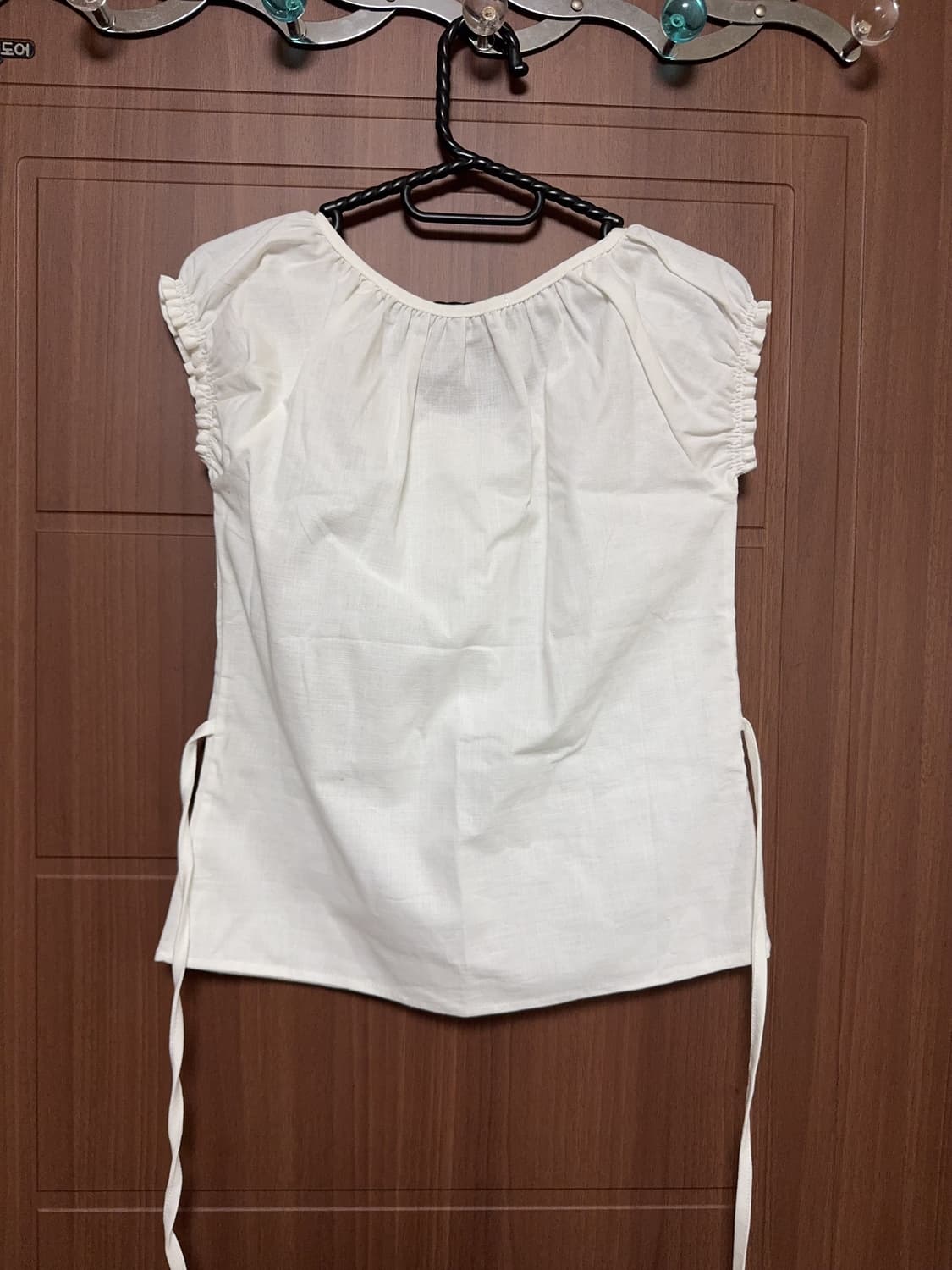 무나) 빈티지 에이블리 쉬인 모리걸 퍼프 소매 반팔 블라우스 상품이미지5